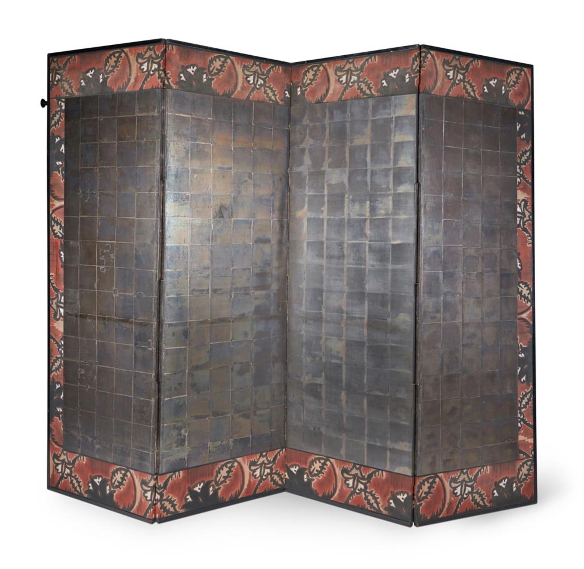 A PAINTED FOUR LEAF SCREEN IN THE STYLE OF THE BLOOMSBURY GROUP, LATE 20TH CENTURY