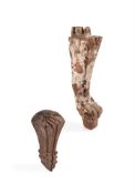 AN EGYPTIAN WOOD CHAIR OR STOOL FOOT IN THE FORM OF A LION'S LEG MIDDLE KINGDOM