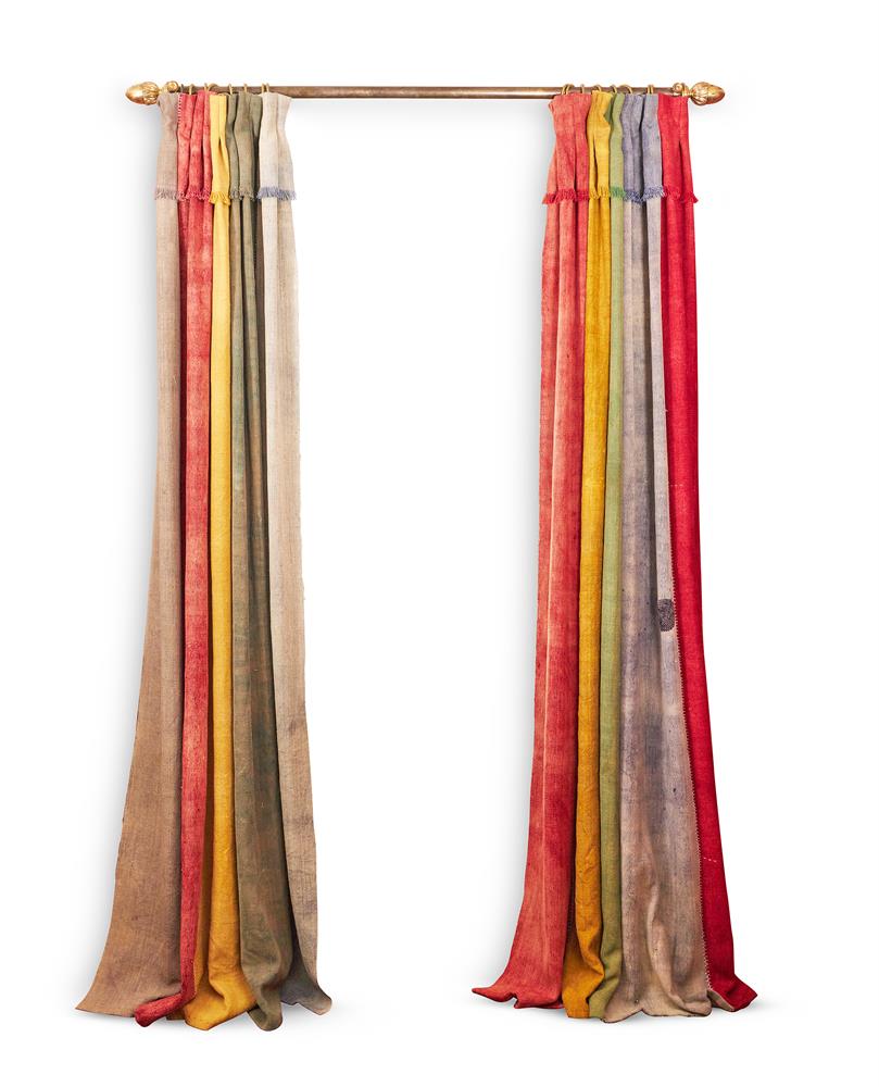 TWO PAIRS OF ANATOLIAN WOOL STRIP CURTAINS, 20TH CENTURY - Image 4 of 5