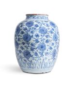 A BLUE AND WHITE LOTUS JAR, CHINESE, MING DYNASTY, (1368 - 1644)