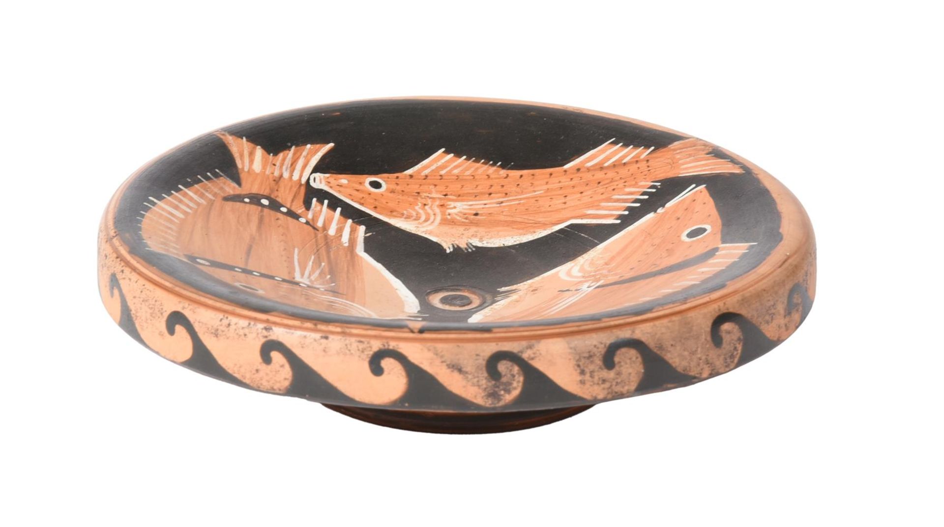 A CAMPANIAN RED-FIGURE FISH-PLATE, GREEK SOUTH ITALY, CIRCA 360-350 B.C. - Image 2 of 4