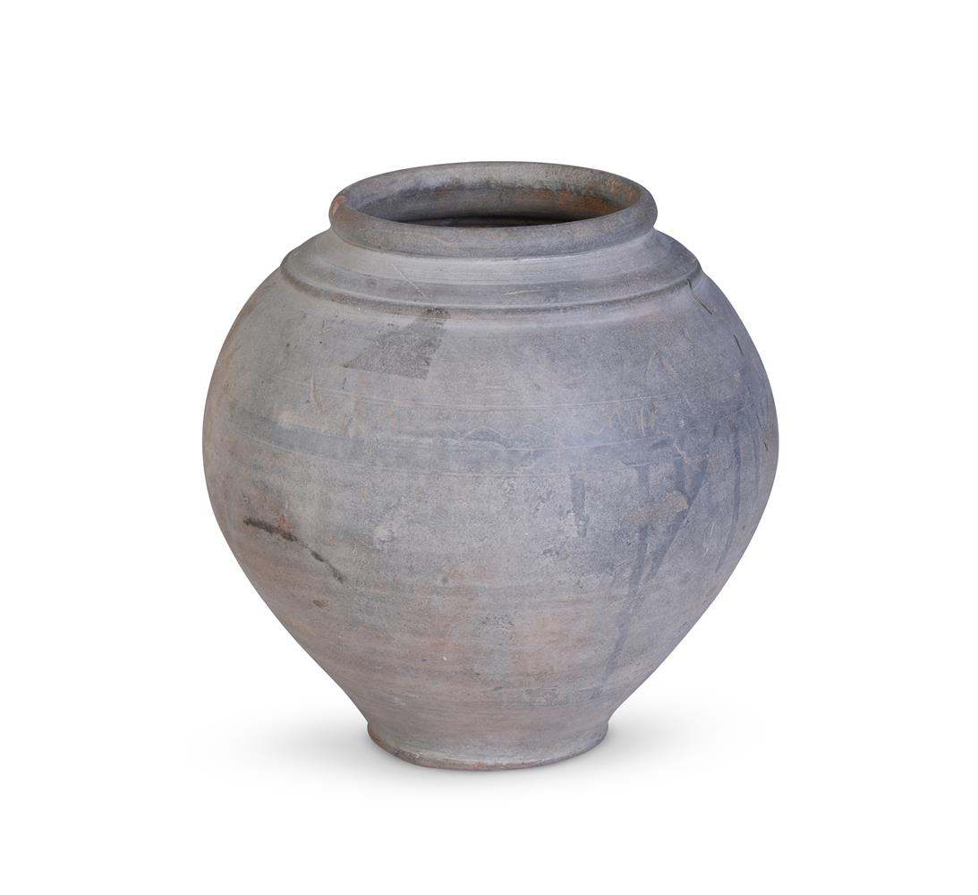 A ROMAN GREYWARE POTTERY URN, CIRCA 2ND CENTURY A.D. AND NOW FITTED AS A LAMP - Image 2 of 4