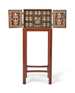 Y AN INDIAN HARDWOOD AND IVORY INLAID CABINET GUJERAT OR SINDH, LATE 17TH/EARLY 18TH CENTURY