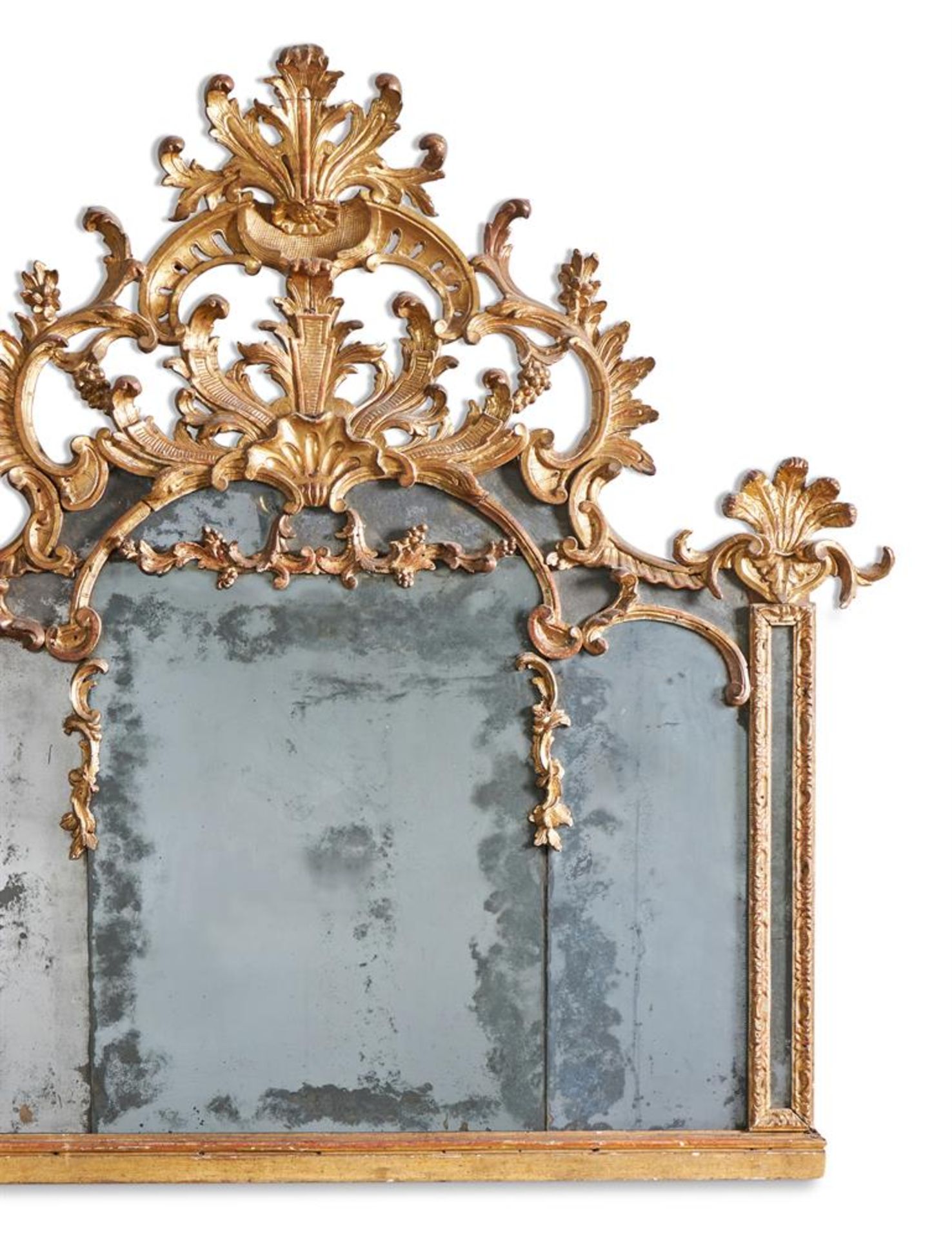 A CARVED GILTWOOD OVERMANTEL MIRROR, NORTH ITALIAN, SECOND QUARTER 18TH CENTURY - Image 2 of 4