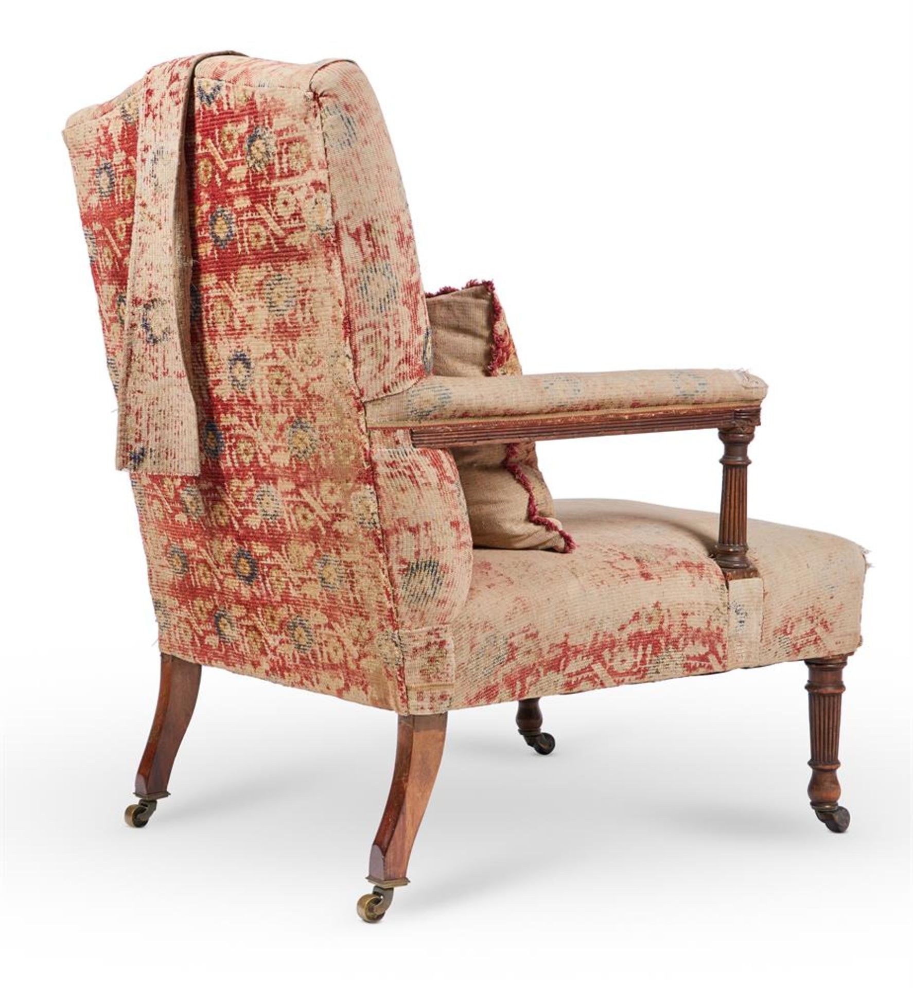 A VICTORIAN MAHOGANY OPEN ARMCHAIR, LATE 19TH CENTURY - Image 4 of 4