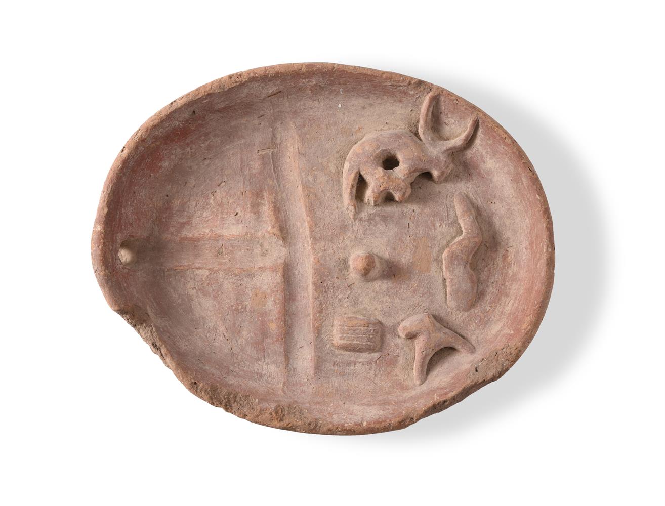 AN EGYPTIAN TERRACOTTA OFFERING TRAY, MIDDLE KINGDOM CIRCA 1987-1640 B.C. - Image 3 of 5