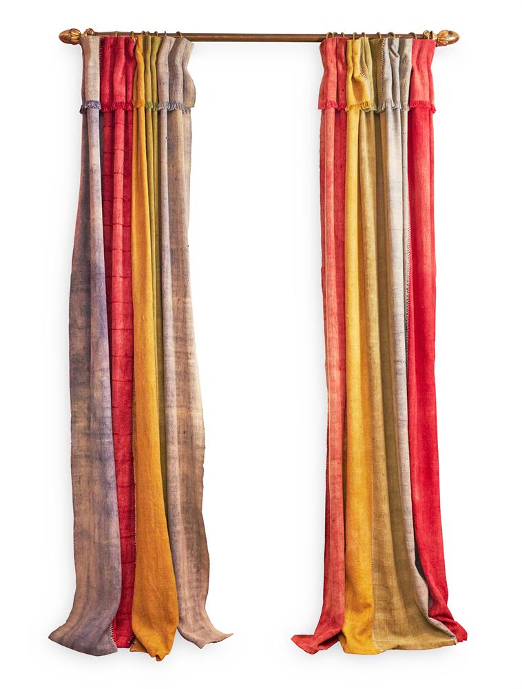 TWO PAIRS OF ANATOLIAN WOOL STRIP CURTAINS, 20TH CENTURY