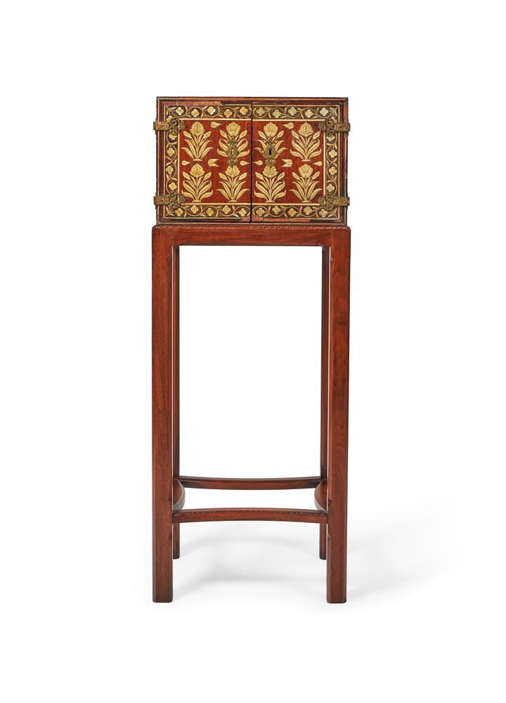 Y AN INDIAN HARDWOOD AND IVORY INLAID CABINET GUJERAT OR SINDH, LATE 17TH/EARLY 18TH CENTURY - Image 2 of 2