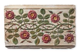 A PLASTER PANEL ‘TUDOR ROSES, ENTWINED’, BY ERNEST WILLIAM GIMSON (1864-1919), CIRCA 1910