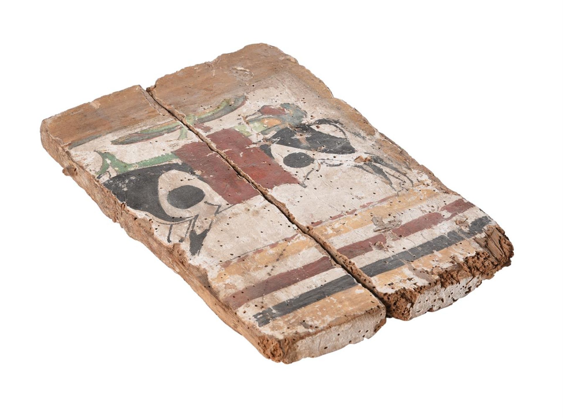 AN EGYPTIAN POLYCHROME PAINTED COFFIN FOOT PANEL, LATE PERIOD, AFTER 664 B.C. - Bild 2 aus 3