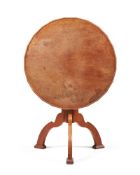 A CHERRY WOOD TRIPOD TABLE BY HUGH BIRKET, IN THE MANNER OF WILLIAM MASTERS, DATED 1984