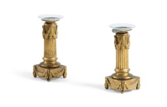 A PAIR OF LOUIS XVI ORMOLU CANDLESTICKS, LATE 18TH CENTURY