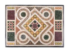A COSMATI STYLE MICROMOSAIC SPECIMEN MARBLE INLAID PANEL