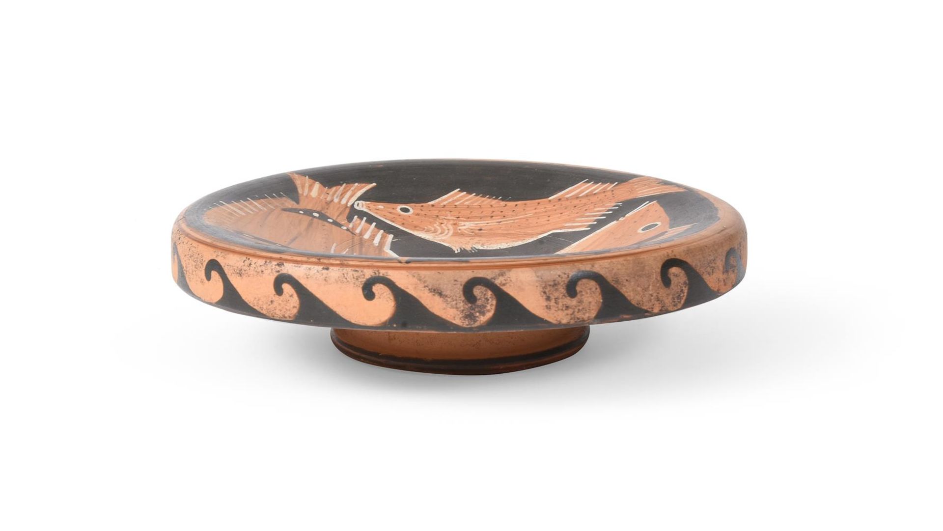 A CAMPANIAN RED-FIGURE FISH-PLATE, GREEK SOUTH ITALY, CIRCA 360-350 B.C. - Image 3 of 4