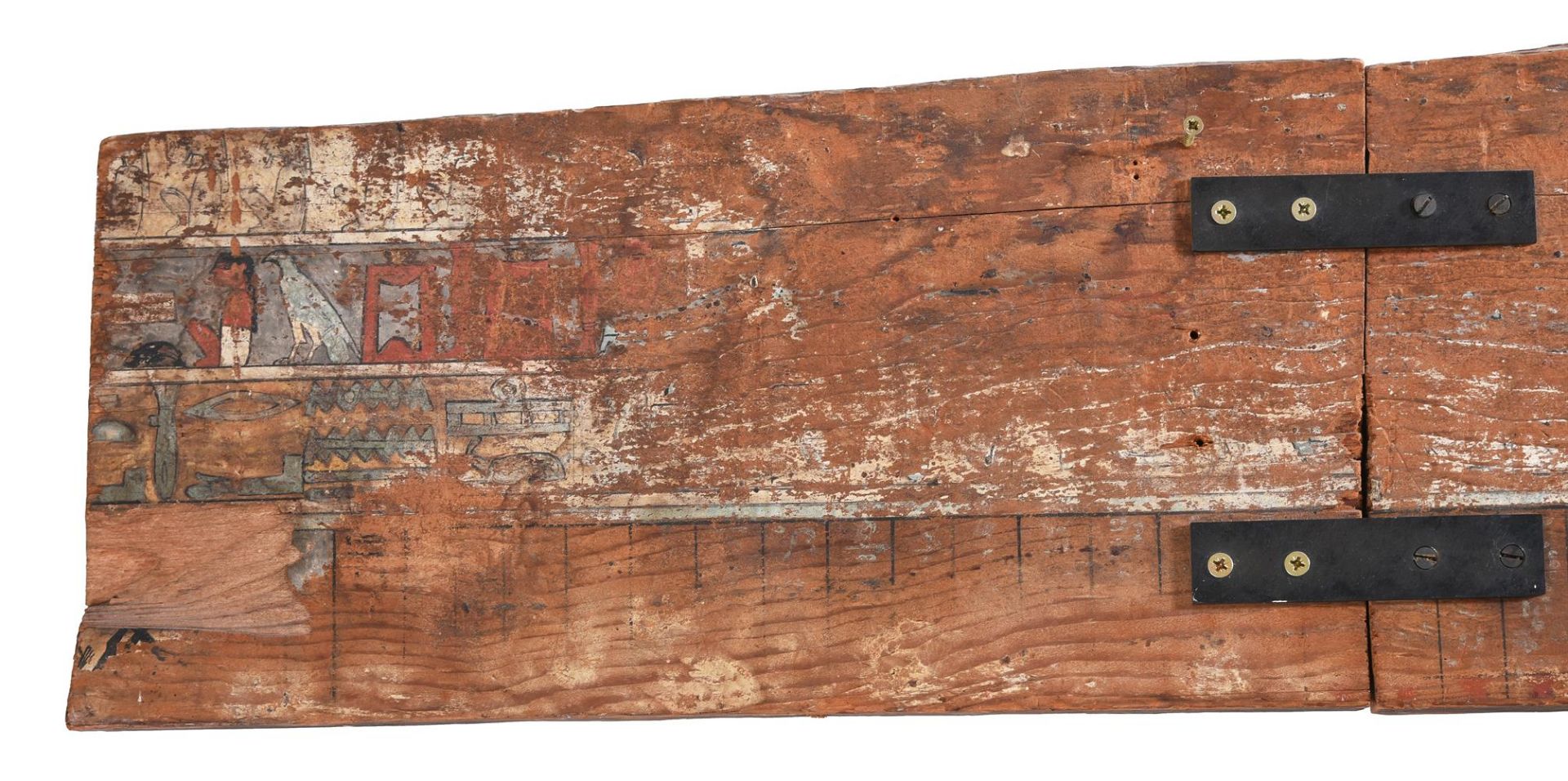 AN EGYPTIAN POLYCHROME PAINTED WOOD SARCOPHAGUS PANEL BELONGING TO A WOMAN MIDDLE KINGDOM - Bild 4 aus 4