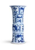 A BLUE AND WHITE GU VASE, CHINESE, KANGXI PERIOD (1682-1722)
