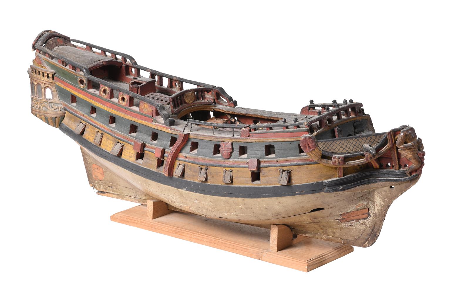 A PAINTED MODEL OF A FORTY-TWO GUN GALLEON, 19TH CENTURY - Image 3 of 3