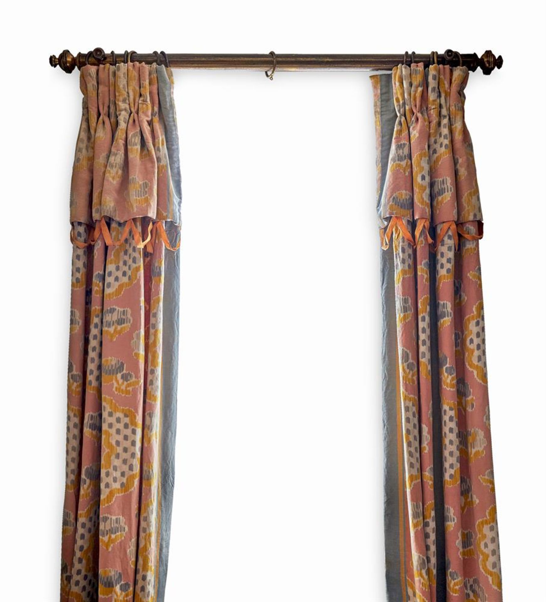 A PAIR OF LINED AND INTERLINED CURTAINS, BELIEVED TO HAVE BEEN DESIGNED BY FRANK BRANGWYN - Image 2 of 2