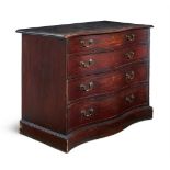 A GEORGE III MAHOGANY SERPENTINE COMMODE OR DRESSING CHEST, CIRCA 1780
