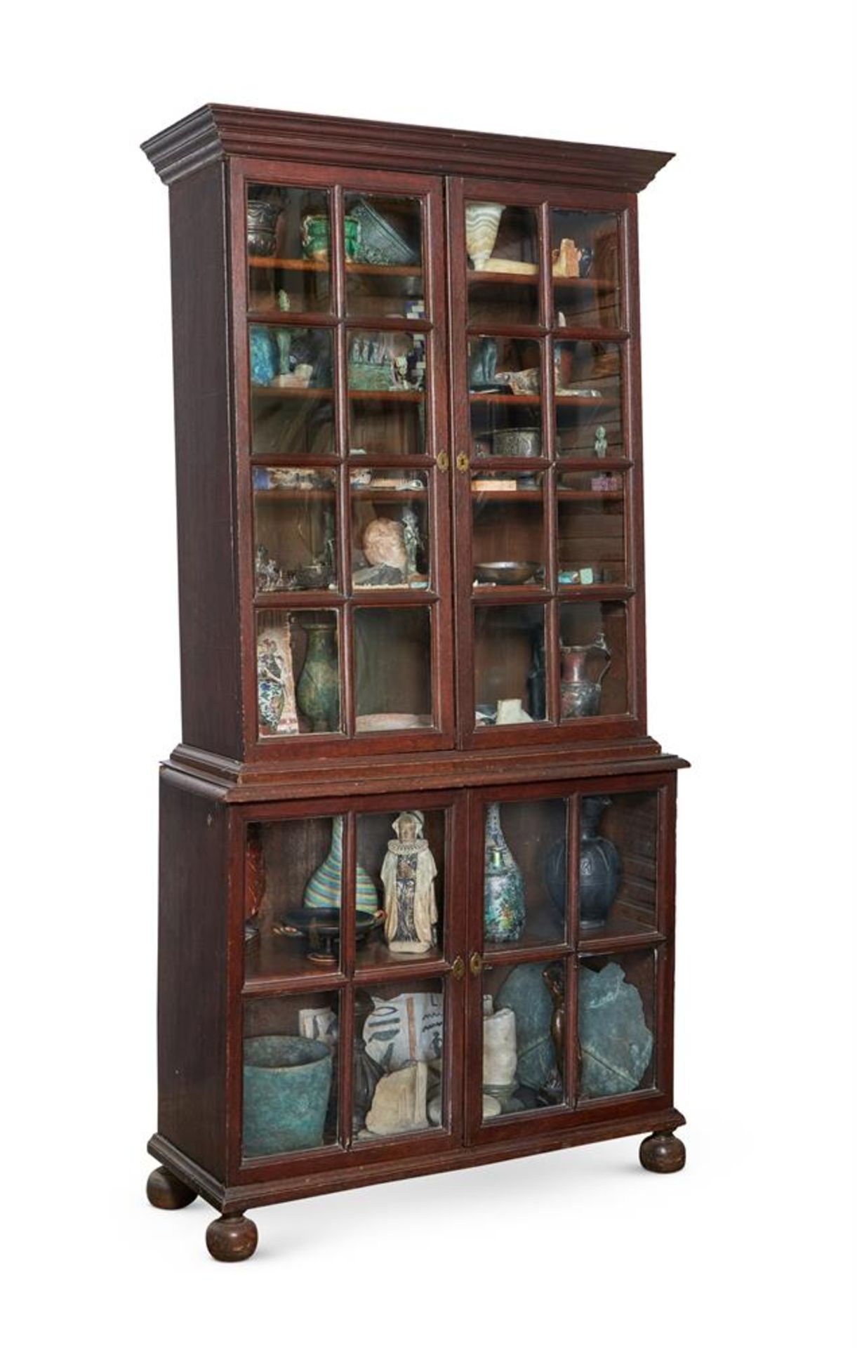 A WILLIAM & MARY OAK GLAZED 'PEPYS' BOOKCASE OR CABINET LATE 17TH CENTURY - Image 2 of 2