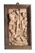 A NOTTINGHAMSHIRE CARVED ALABASTER RELIEF PANEL OF THE RESURRECTION, MID/LATE 15TH CENTURY