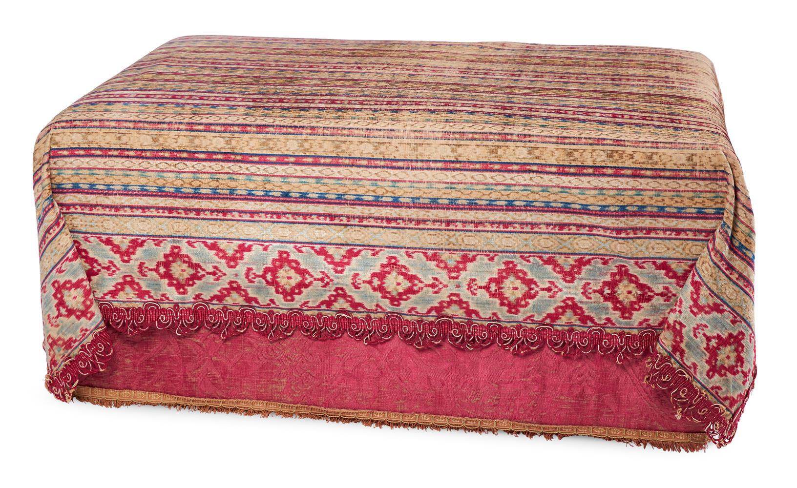 A TEXTILE COVERED OTTOMAN BY ROBERT KIME - Image 2 of 3