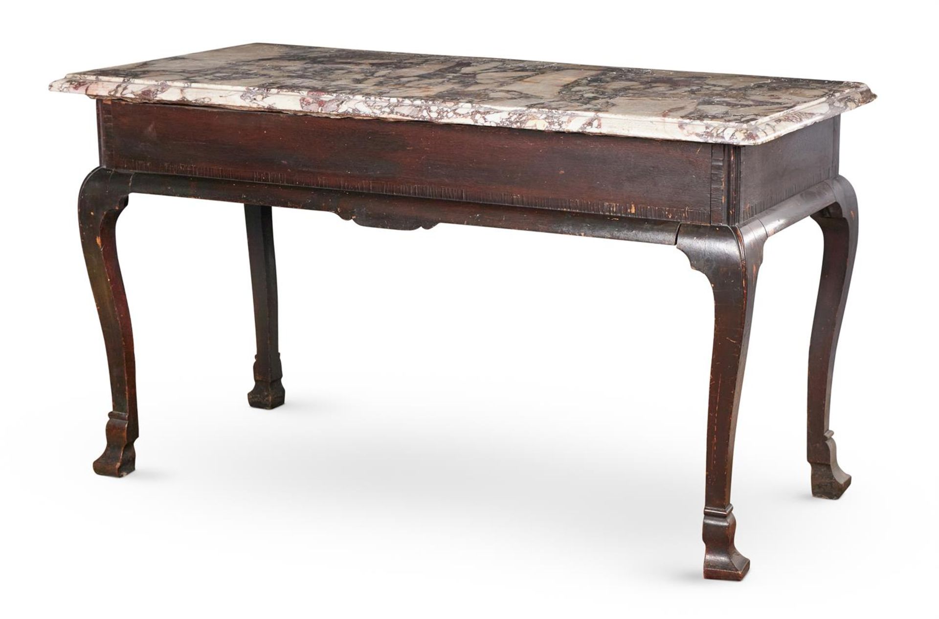 A GEORGE II OAK AND MARBLE TOPPED SIDE TABLE, MID 18TH CENTURY - Image 2 of 2