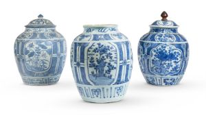 TWO LARGE BLUE AND WHITE JARS, CHINESE, WANLI (1573-1620)
