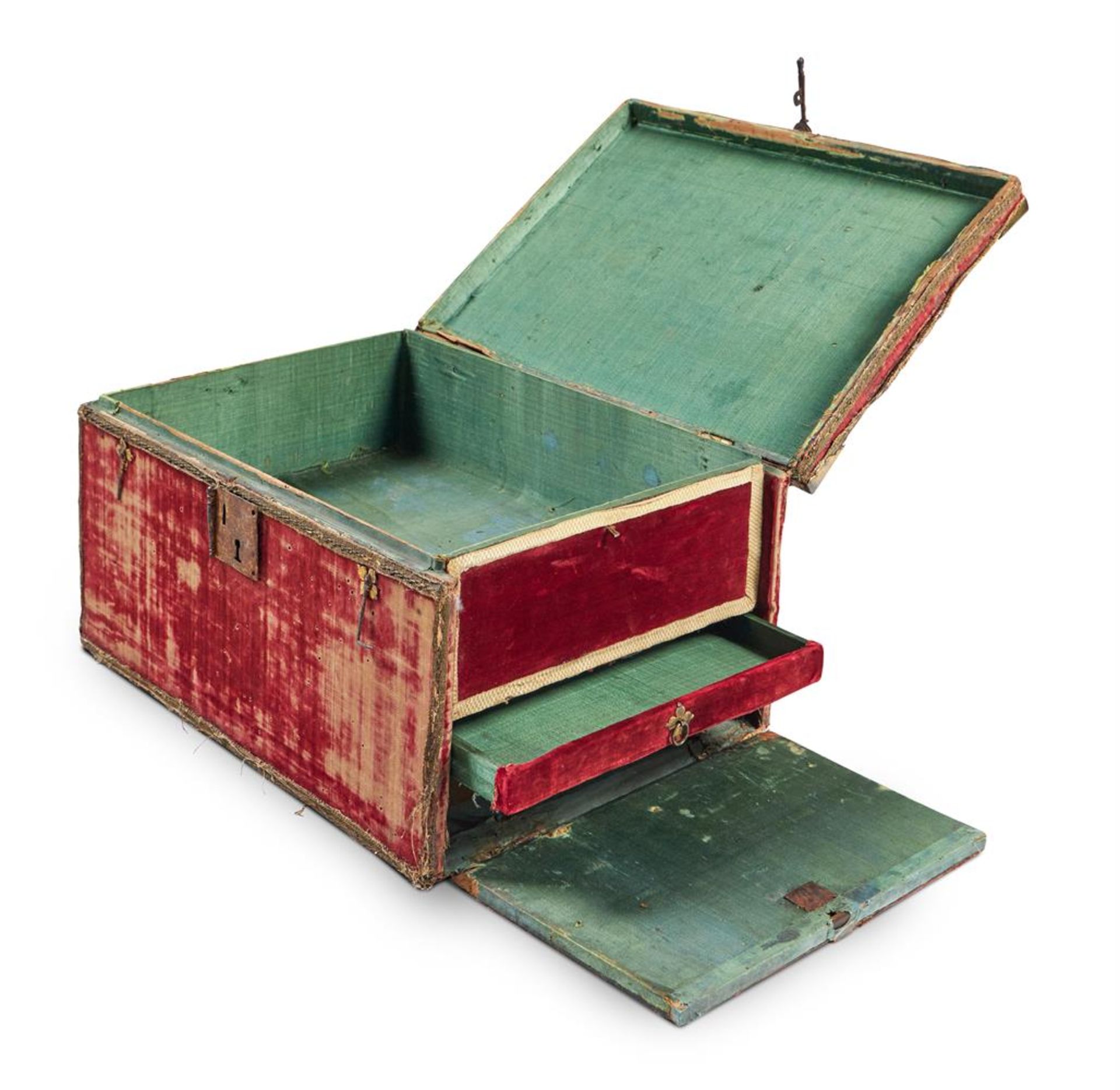 A LOUIS XIV RED VELVET COVERED TABLE BOX, 17TH CENTURY - Bild 3 aus 3