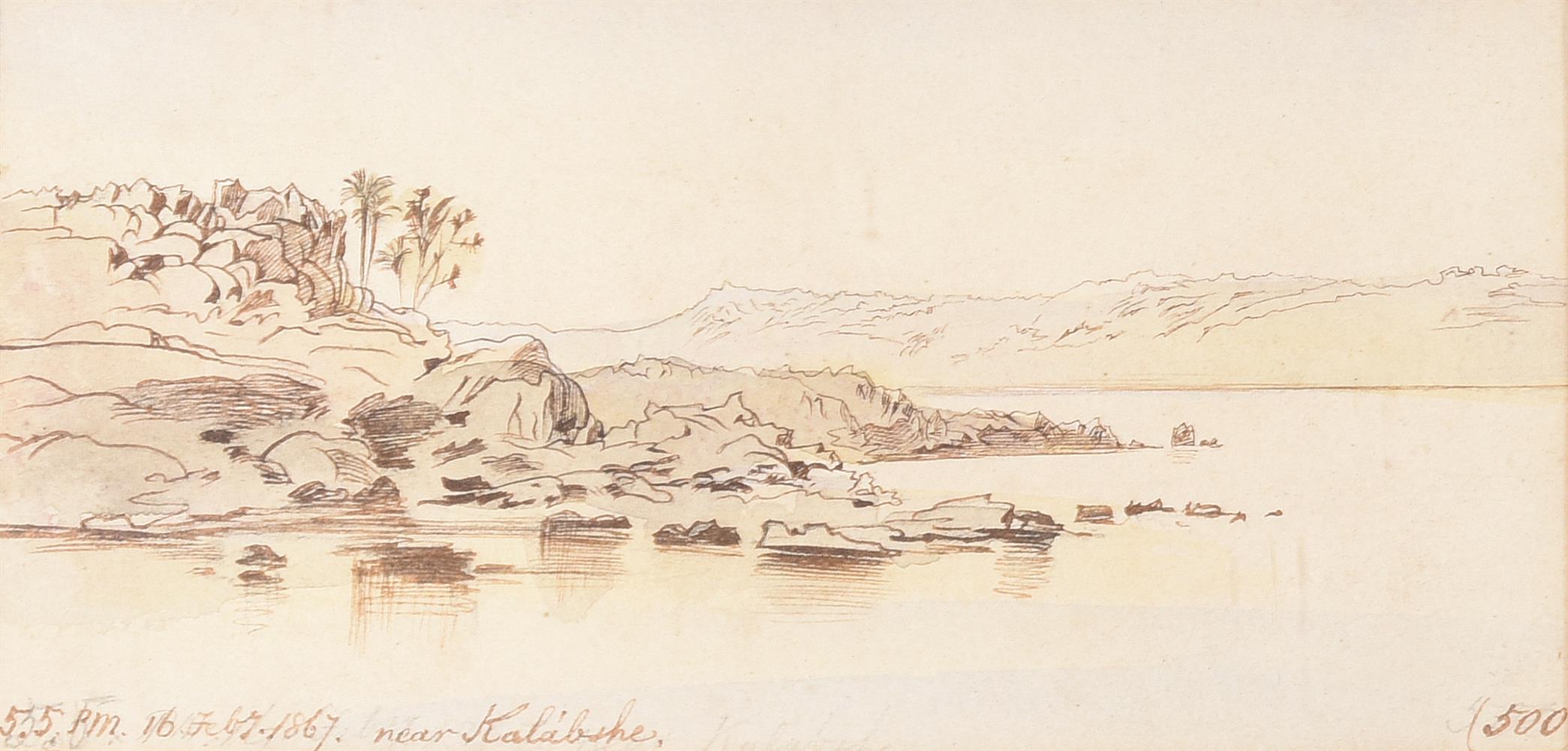 EDWARD LEAR (ENGLISH 1812-1888), NEAR KALABSHA - Image 2 of 2