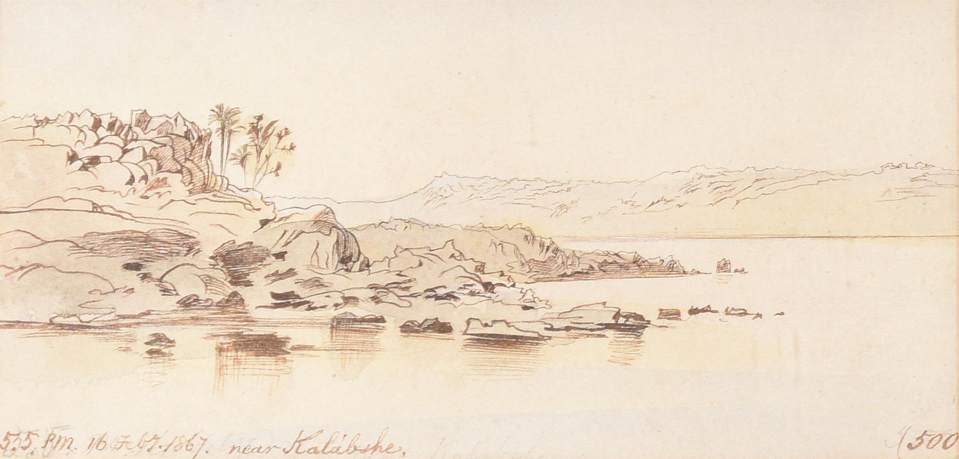 EDWARD LEAR (ENGLISH 1812-1888), NEAR KALABSHA - Bild 2 aus 2
