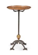 A COPPER BRASS AND CAST IRON OCCASIONAL TABLE BY W A S BENSON, LATE 19TH/EARLY 20TH CENTURY