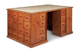 AN ENGLISH OAK ESTATE DESK, EARLY 19TH CENTURY AND LATER
