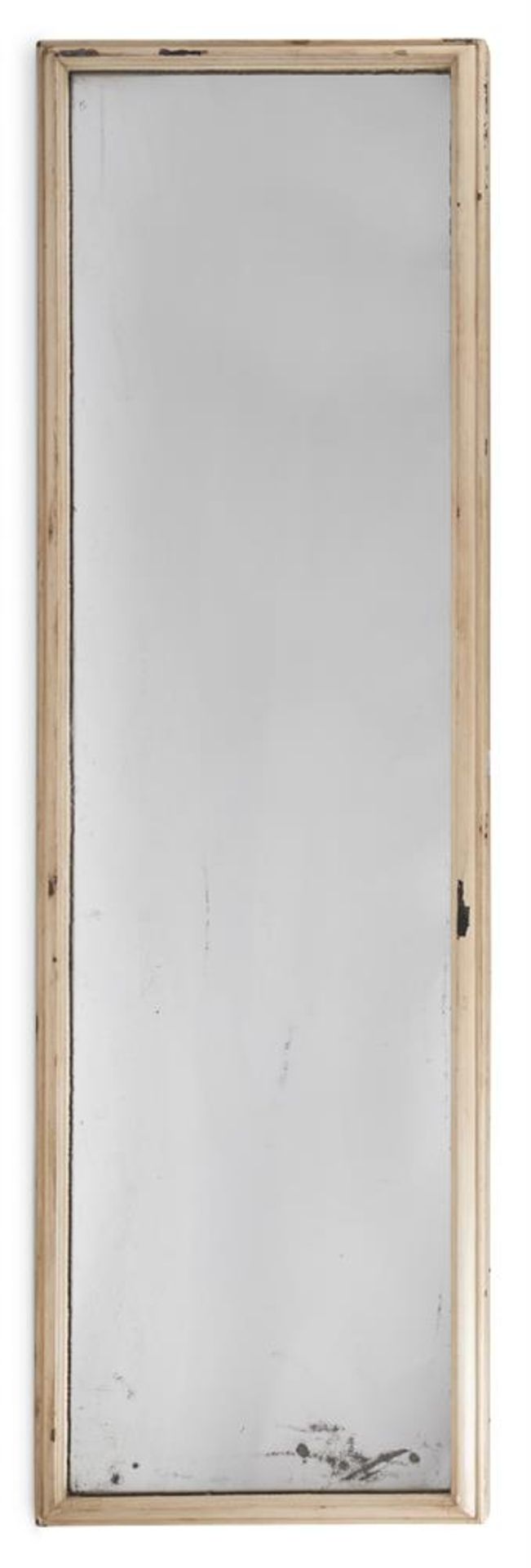 TWO SIMILAR CREAM PAINTED PINE WALL MIRRORS, 19TH CENTURY AND LATER