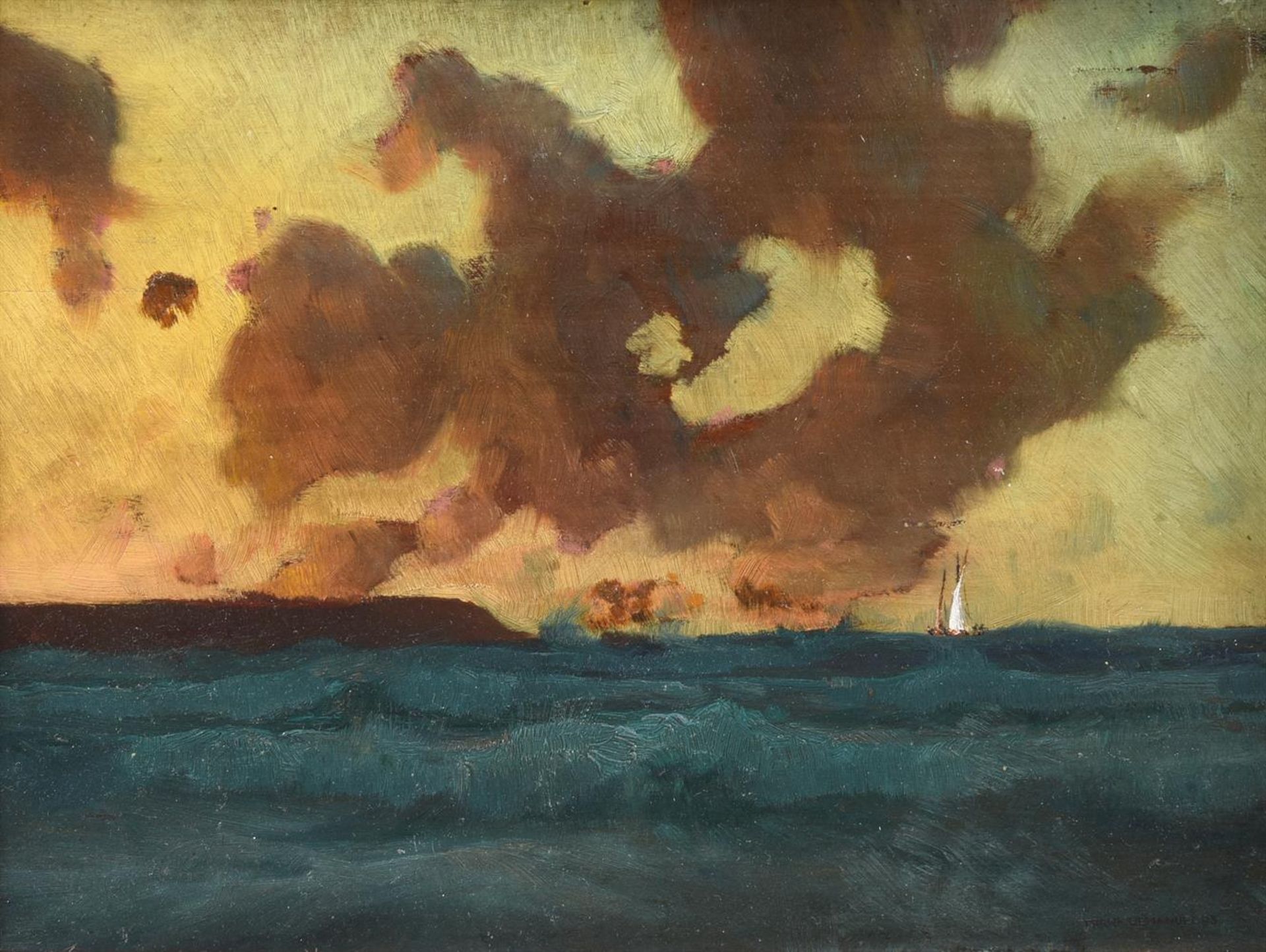 FRANK LEWIS EMANUEL (ENGLISH 1866-1948), SHIP AT SEA - Bild 2 aus 3