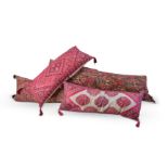 A GROUP OF FOUR CUSHIONS, UZBEKISTAN, LATE 19TH CENTURY AND LATER