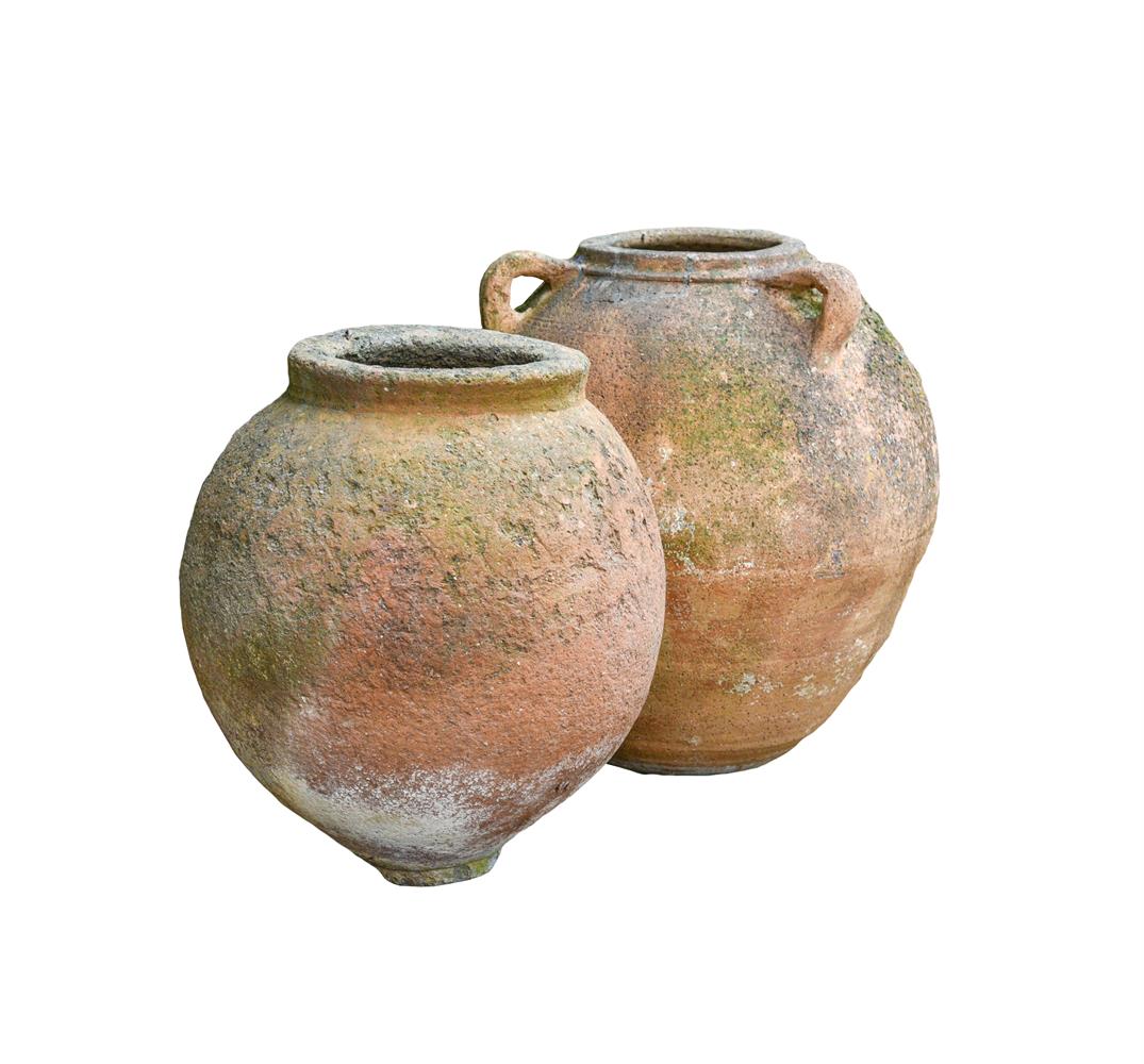 TWO TERRACOTTA OLIVE JARS, CIRCA 1900 - Image 2 of 3