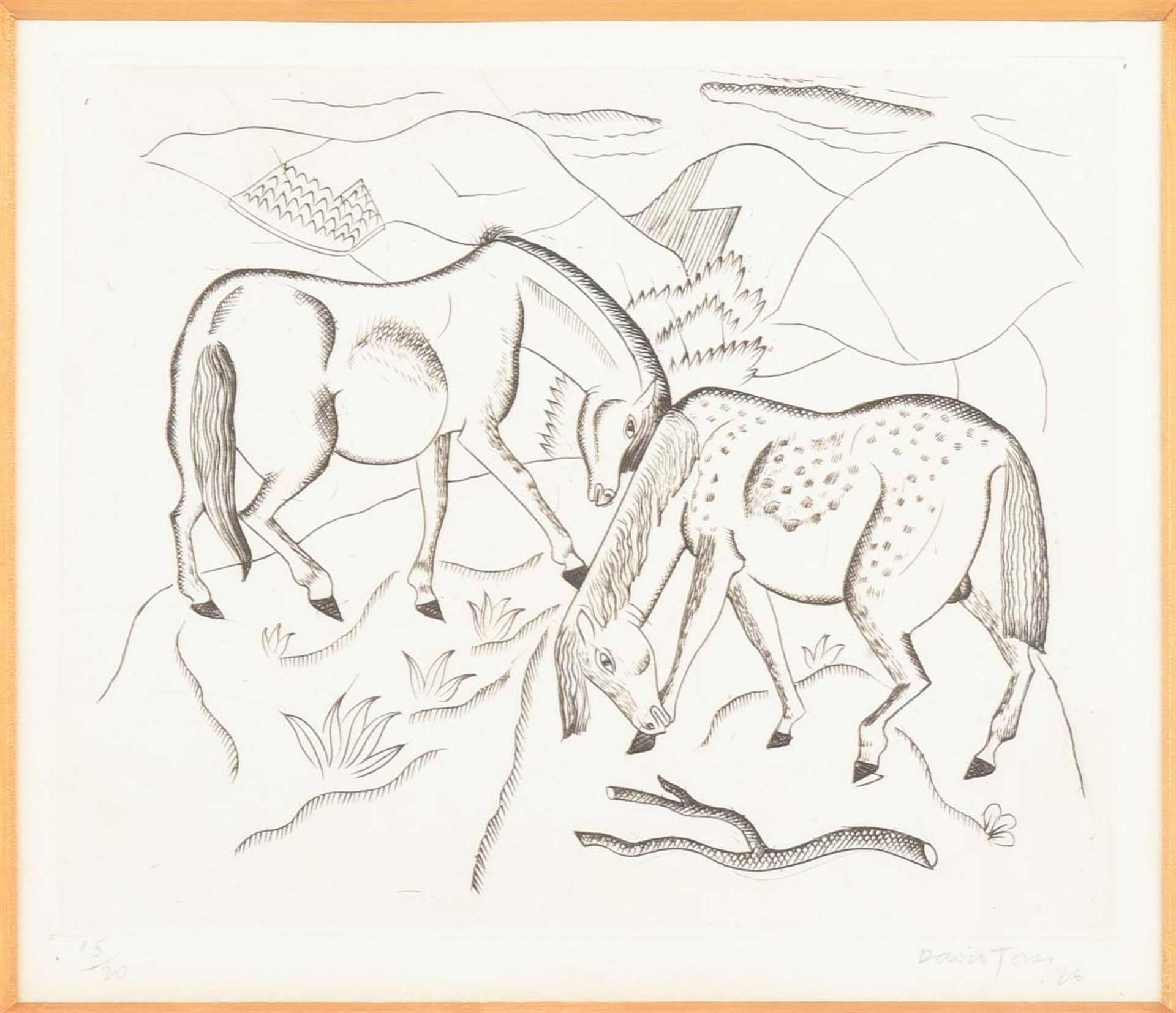 λ DAVID JONES (BRITISH 1895-1974), HORSES GRAZING; FAWNS SITTING; SLEEPING FAWN; BIG CAT; CAT RESTIN - Image 3 of 7