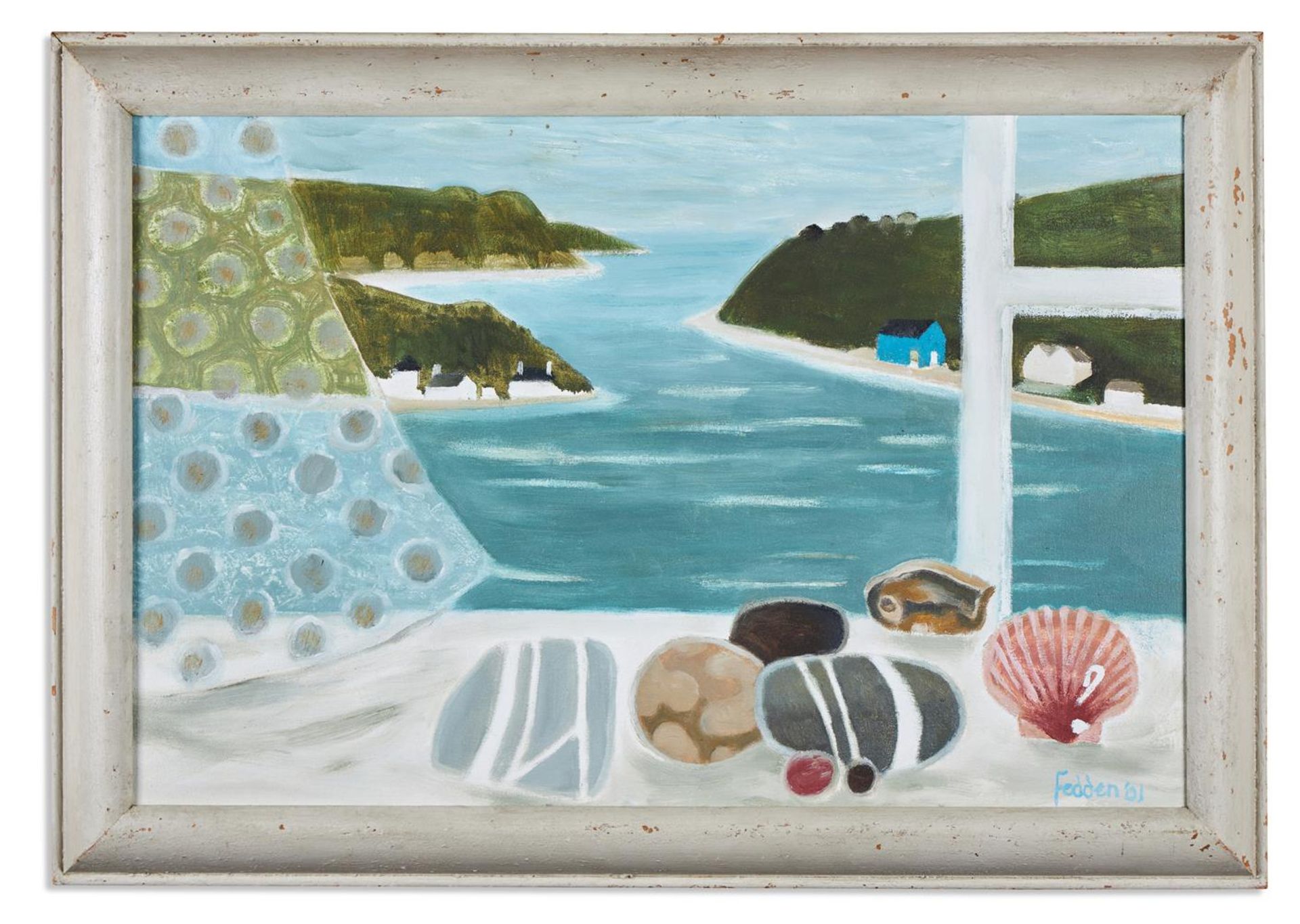 λ MARY FEDDEN (BRITISH 1915-2012), ROCKS AND SHELLS ON THE WINDOW SILL