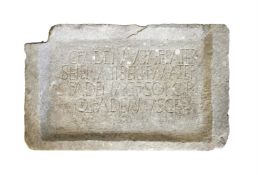 A ROMAN STONE FUNERARY TABLET, POSSIBLY 2ND CENTURY