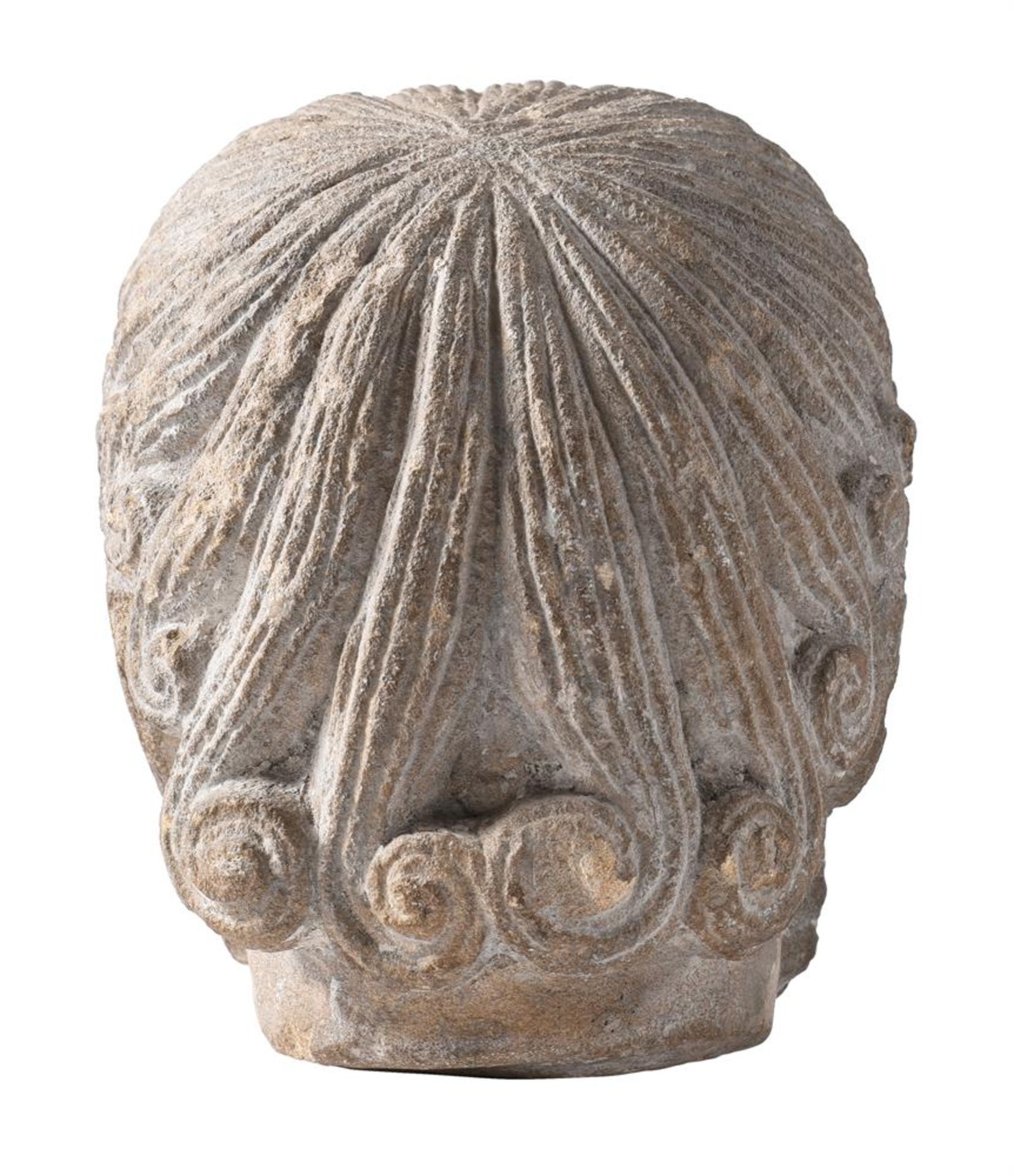 A ROMANESQUE LIMESTONE HEAD OF A BEARDED SAINT, FRENCH, 12TH CENTURY - Bild 4 aus 4