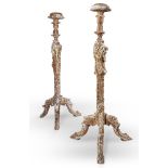 A PAIR OF CARVED POPLAR GILTWOOD TORCHERES, ITALIAN OR GERMAN, MID 18TH CENTURY