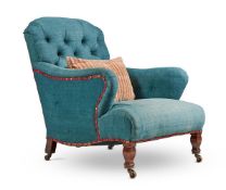 A LATE VICTORIAN ARMCHAIR IN THE MANNER OF MORRIS & COMPANY, LATE 19TH CENTURY