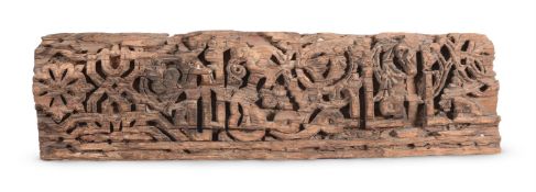 AN ISLAMIC CARVED CALLIGRAPHIC PANEL PERHAPS NASRID OR ALMOHAD, POSSIBLY 13-15TH CENTURY