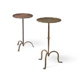 TWO FRENCH WROUGHT IRON 'MARTINI' TABLES, EARLY 20TH CENTURY