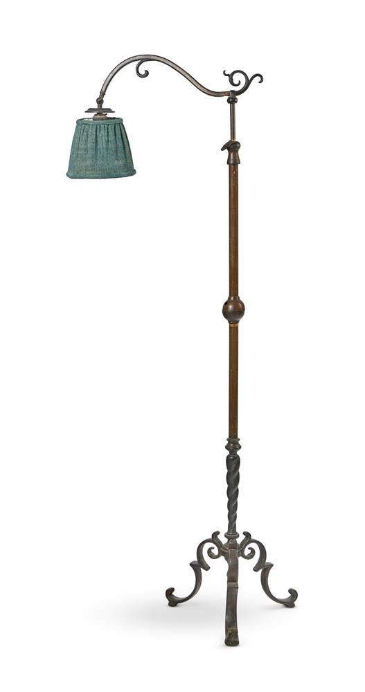 A BRASS STANDARD LAMP, LATE 19TH CENTURY AND LATER