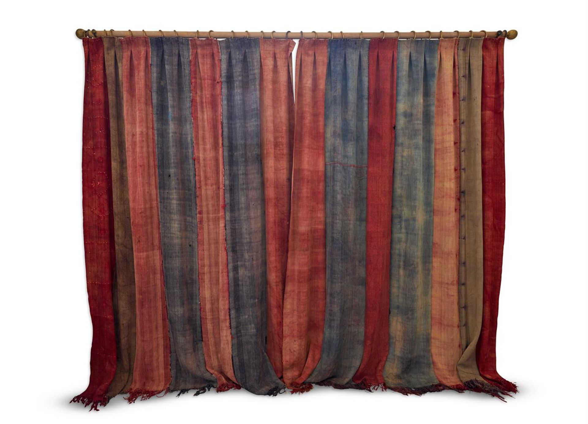 A PAIR OF ANATOLIAN WOOL STRIP CURTAINS, 20TH CENTURY - Image 2 of 2