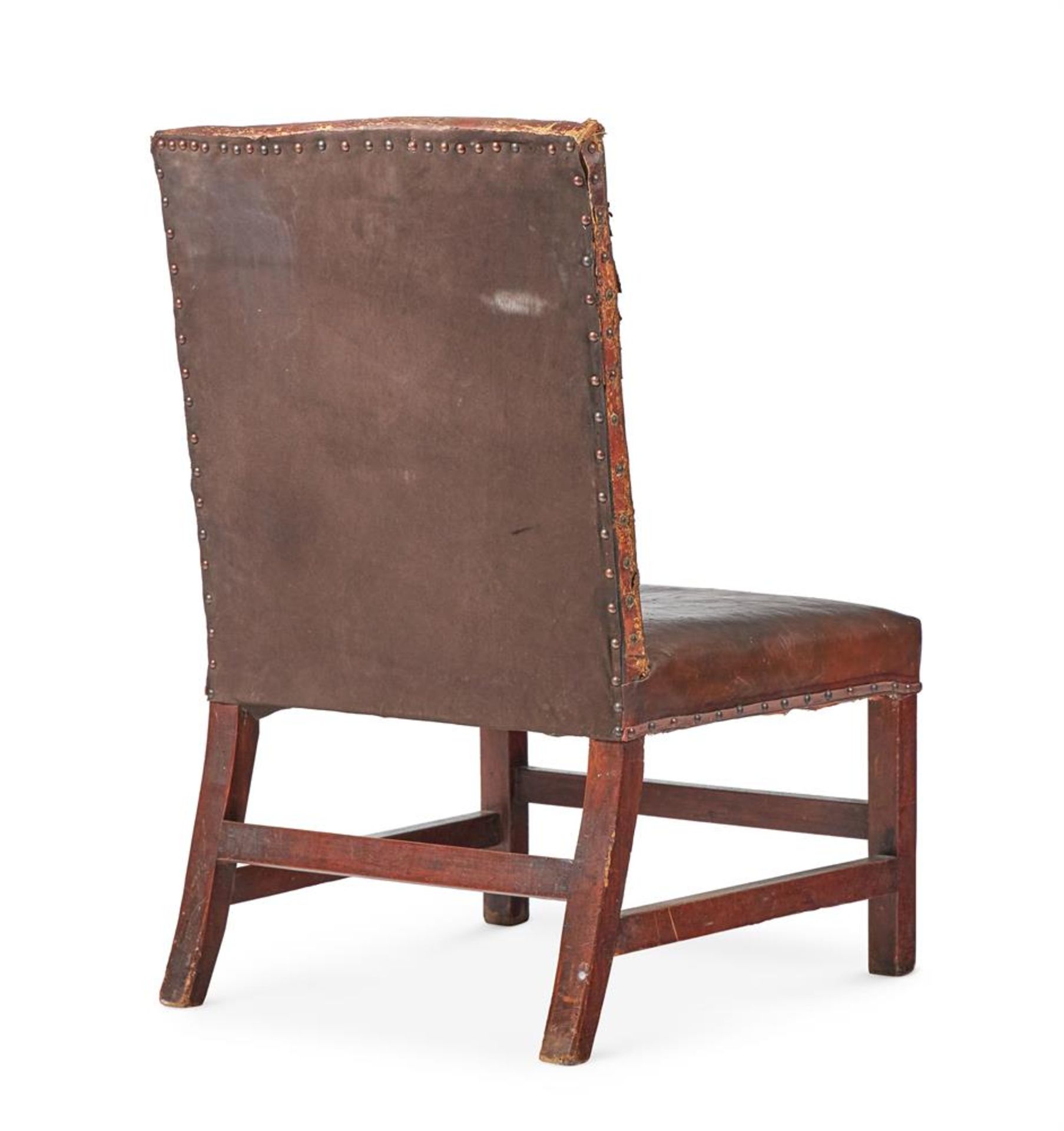 A GEORGE III MAHOGANY, BEECH AND LEATHER SIDE CHAIR, CIRCA 1760 - Image 2 of 2