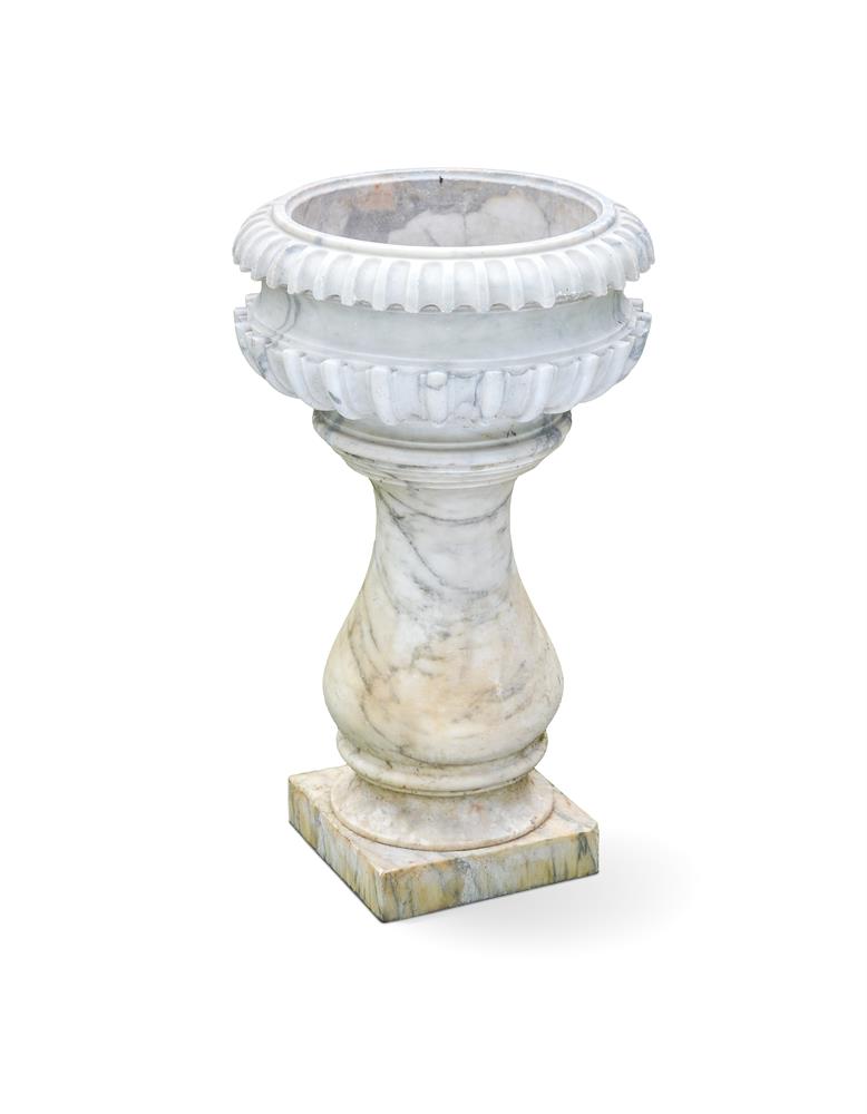 AN ITALIAN ALABASTER FONT, 19TH CENTURY