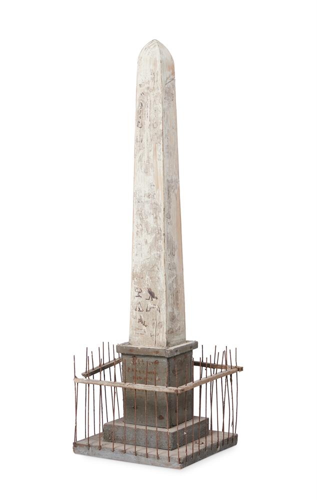 A CARVED WOOD MODEL OF AN EGYPTIAN OBELISK, 19TH CENTURY